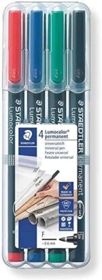 Staedtler Lumocolor 318 Confezione da 4 pennarelli permanenti - Punta fine rotonda - Tratto 0