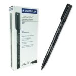 Staedtler Lumocolor 317 Pennarello indelebile - Punta media arrotondata - Tratto di circa 1 mm - Cappuccio con clip - Asciugatura rapida - Colore nero - immagine 3