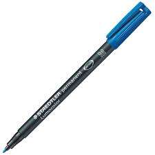 Staedtler Lumocolor 317 Pennarello indelebile - Punta media arrotondata - Tratto di circa 1 mm - Cappuccio con clip - Asciugatura rapida - Colore blu