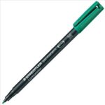 Staedtler Lumocolor 317 Pennarello permanente - Punta media arrotondata - Tratto di circa 1 mm - Cappuccio con clip - Asciugatura rapida - Colore verde