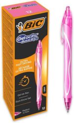 Bic Gel-Ocity Quick Dry Penna a scatto - Punta media da 0,7 mm - Inchiostro gel - Asciugatura ultra rapida - Non macchia la carta - Colore rosa - immagine 4