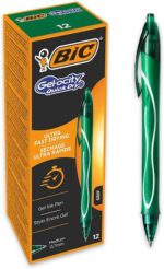 Bic Gel-Ocity Quick Dry Penna a scatto - Punta media da 0,7 mm - Inchiostro gel - Asciugatura ultra rapida - Non macchia la carta - Colore verde - immagine 4