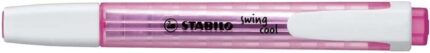 Stabilo Swing Cool Pennarello fluorescente - Corpo piatto - Punta smussata - Tratto tra 1 e 4 mm - Inchiostro a base d'acqua - Antisecante - Colore rosa