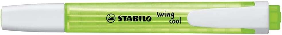 Stabilo Swing Cool Pennarello fluorescente - Corpo piatto - Punta smussata - Tratto tra 1 e 4 mm - Inchiostro a base d'acqua - Antisecante - Colore verde