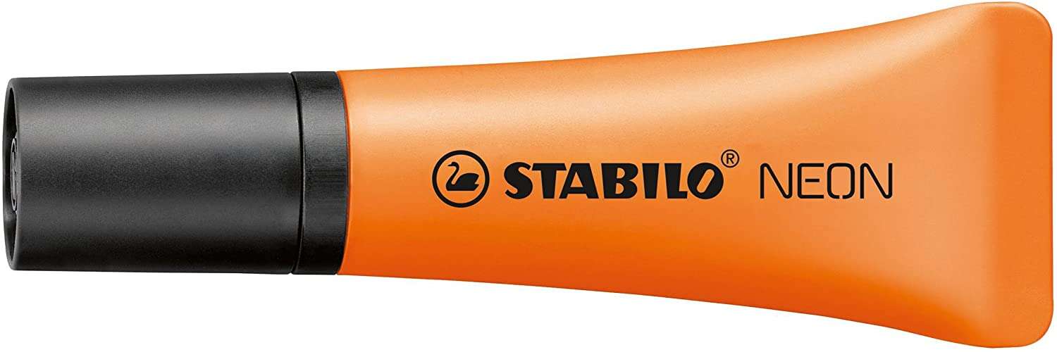 Stabilo Neon 72 Pennarello fluorescente - Tratto da 2 a 5 mm - Inchiostro a base d'acqua - Corpo a forma di tubo - Colore arancione