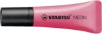 Stabilo Neon 72 Pennarello fluorescente - Tratto da 2 a 5 mm - Inchiostro a base d'acqua - Corpo a forma di tubo - Colore rosa