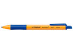 Stabilo Pointball Penna a sfera retrattile - Punta da 1 mm - Inchiostro a base di olio - Ricaricabile - 79% di plastica riciclata - Impugnatura antiscivolo - Colore blu