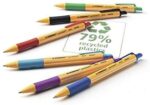 Stabilo Pointball Penna a sfera retrattile - Punta da 1 mm - Inchiostro a base di olio - Ricaricabile - 79% di plastica riciclata - Impugnatura antiscivolo - Colore blu - immagine 3