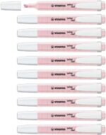 Stabilo Swing Cool Pastel Pennarello fluorescente - Corpo piatto - Punta smussata - Tratto tra 1 e 4 mm - Inchiostro a base d'acqua - Colore rosa cipria - immagine 2