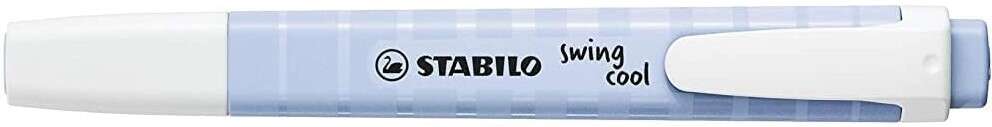 Stabilo Swing Cool Pastel Pennarello fluorescente - Corpo piatto - Punta smussata - Tratto tra 1 e 4 mm - Inchiostro a base d'acqua - Colore Blu nuvoloso