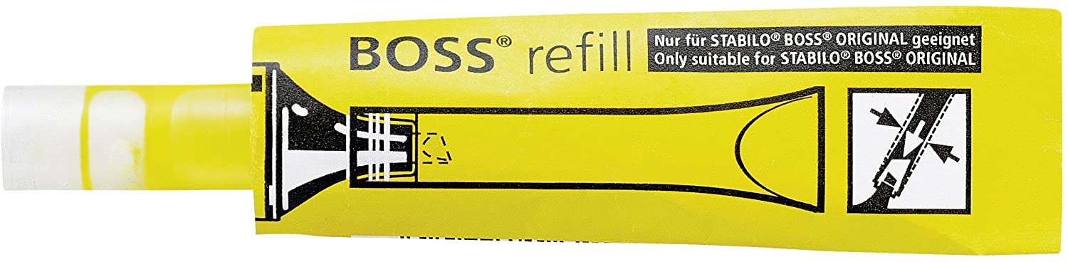 Stabilo Boss 70 Ricarica da 3 ml per pennarello fluorescente - Inchiostro a base d'acqua - Colore giallo fluorescente