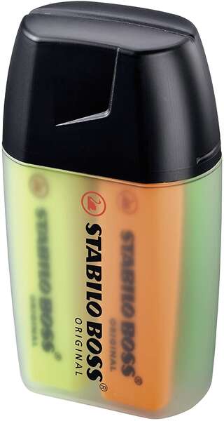 Stabilo Boss Confezione da 4 pennarelli fluorescenti - Tratto da 2 a 5 mm - Ricaricabile - Inchiostro a base d'acqua - Astuccio in plastica rigida - Colori assortiti