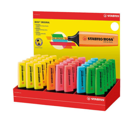 Stabilo Boss 70 Espositore da 45 pennarelli fluorescenti - Tratto da 2 a 5 mm - Ricaricabile - Inchiostro a base d'acqua - Colori assortiti