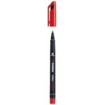 Stabilo OHPen Pennarello permanente - Punta media - Tratto da 1 mm - Impugnatura antiscivolo - Cappuccio ventilato - Colore rosso - immagine 3
