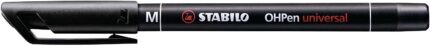 Stabilo OHPen Pennarello permanente - Punta media - Tratto da 1 mm - Impugnatura antiscivolo - Tappo ventilato - Colore nero