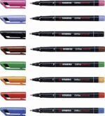 Stabilo OHPen Confezione da 8 pennarelli indelebili - Punta fine - Tratto da 0,7 mm - Impugnatura antiscivolo - Cappuccio ventilato - Colori assortiti - immagine 3