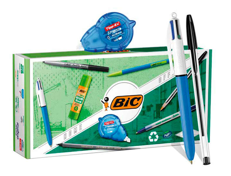 Bic Office ECOlutions Set da ufficio 9 pezzi - Penne a sfera + Matite meccaniche + Matita + Pennarello + Colla stick e nastro correttore