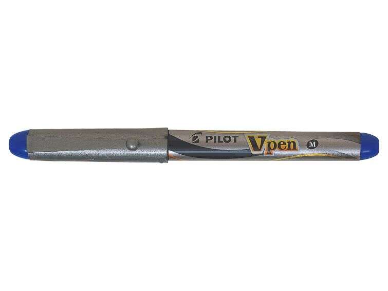 Pilot Penna stilografica V-Pen Silver - Monouso - Inchiostro liquido - Punta in acciaio - Tratto da 0