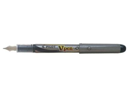 Pilot Penna Stilografica V-Pen Silver - Monouso - Inchiostro Liquido - Punta in Acciaio - Tratto da 0