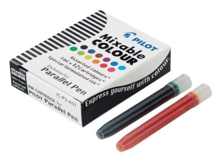 Pilot Confezione da 12 ricariche per penna stilografica Parallel - Capacità 1 ml - Colori assortiti
