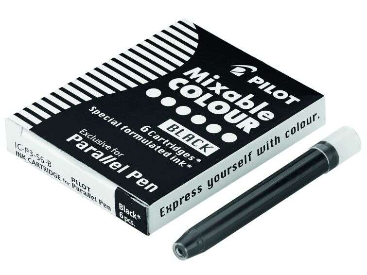 Pilot Confezione da 6 ricariche per penna stilografica Parallel - Capacità 1 ml - Colore nero