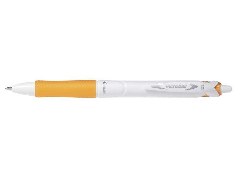 Pilot Penna a sfera retrattile Acroball PureWhite - Ricaricabile - Realizzata in plastica riciclata - Punta arrotondata da 1 mm - Tratto da 0