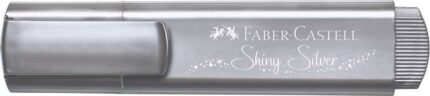 Faber-Castell Textliner 46 Metallic Pennarello fluorescente - Punta smussata - Tratto tra 1 mm e 5 mm - Inchiostro a base d'acqua - Colore argento
