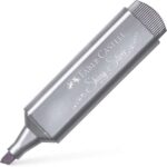 Faber-Castell Textliner 46 Metallic Pennarello fluorescente - Punta smussata - Tratto tra 1 mm e 5 mm - Inchiostro a base d'acqua - Colore argento - immagine 3