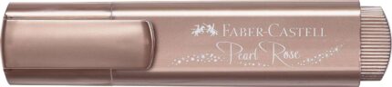 Faber-Castell Textliner 46 Metallic Pennarello fluorescente - Punta smussata - Tratto tra 1 mm e 5 mm - Inchiostro a base d'acqua - Colore oro rosa