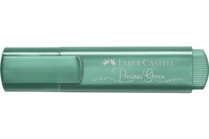 Faber-Castell Textliner 46 Metallic Pennarello fluorescente - Punta smussata - Tratto tra 1 mm e 5 mm - Inchiostro a base d'acqua - Colore verde metallizzato