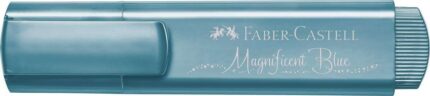 Faber-Castell Textliner 46 Metallic Pennarello fluorescente - Punta smussata - Tratto tra 1 mm e 5 mm - Inchiostro a base d'acqua - Colore blu metallizzato