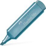 Faber-Castell Textliner 46 Metallic Pennarello fluorescente - Punta smussata - Tratto tra 1 mm e 5 mm - Inchiostro a base d'acqua - Colore blu metallizzato - immagine 3