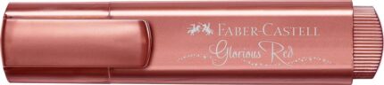 Faber-Castell Textliner 46 Metallic Pennarello fluorescente - Punta smussata - Tratto tra 1 mm e 5 mm - Inchiostro a base d'acqua - Colore rosso metallizzato