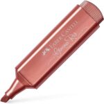 Faber-Castell Textliner 46 Metallic Pennarello fluorescente - Punta smussata - Tratto tra 1 mm e 5 mm - Inchiostro a base d'acqua - Colore rosso metallizzato - immagine 3