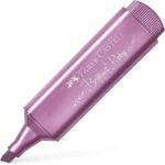 Faber-Castell Textliner 46 Metallic Evidenziatore fluorescente - Punta smussata - Larghezza tratto da 1 mm a 5 mm - Inchiostro a base d'acqua - Colore rubino metallizzato - immagine 3