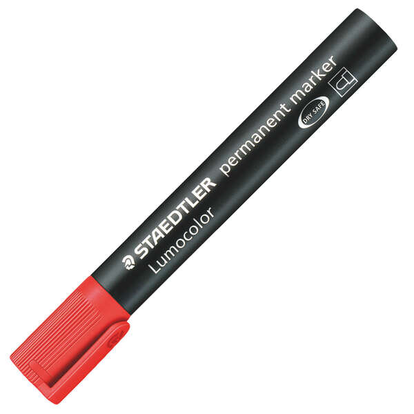 Staedtler Lumocolor 352 Pennarello indelebile - Punta tonda - Tratto circa 2 mm - Cappuccio con clip - Asciugatura rapida - Colore rosso Staedtler Lumocolor 352 Pennarello indelebile - Punta tonda - Tratto circa 2 mm - Cappuccio con clip - Asciugatura rapida - Colore rosso