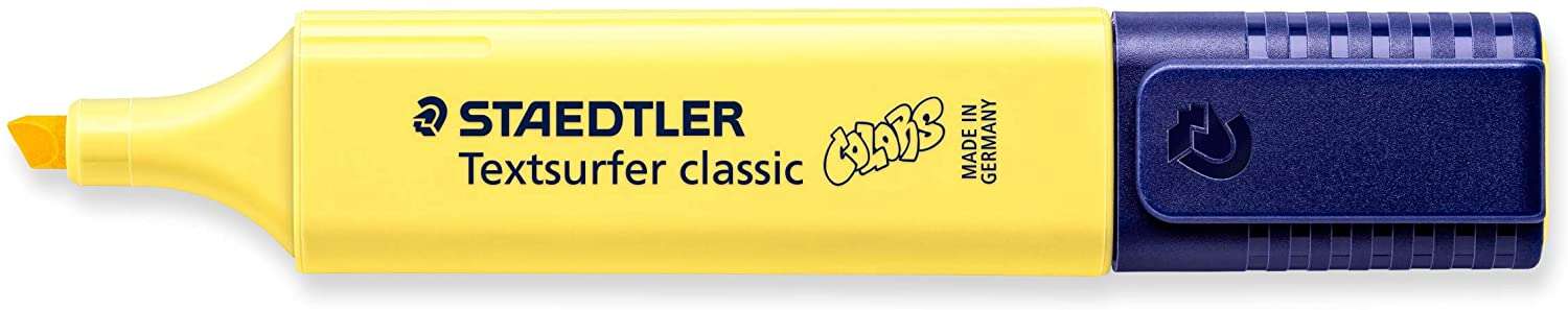 Staedtler Textsurfer Classic 364 Pastello Evidenziatore fluorescente - Punta smussata - Tratto tra 1 - 5 mm - Inchiostro a base d'acqua - Colore Giallo Girasole Staedtler Textsurfer Classic 364 Pastello Evidenziatore fluorescente - Punta smussata - Tratto tra 1 - 5 mm - Inchiostro a base d'acqua - Colore Giallo Girasole