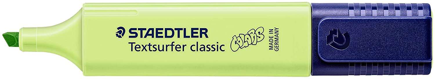 Staedtler Textsurfer Classic 364 Pastello Pennarello fluorescente - Punta smussata - Tratto da 1 a 5 mm - Inchiostro a base d'acqua - Colore verde lime