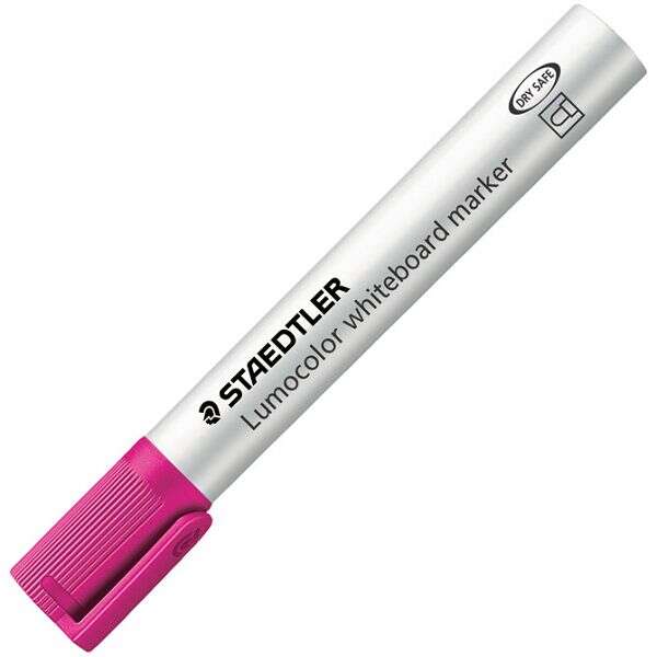 Staedtler Lumocolor 351 Pennarello per lavagna - Punta tonda - Tratto 2 mm - Cappuccio con clip - Colore rosa