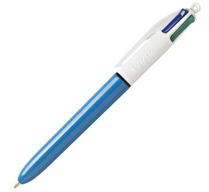 0 mm - Inchiostro a base di olio - Corpo blu/bianco - 4 colori
