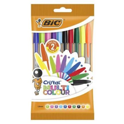 Bic Cristal Multicolour Confezione da 10 penne a sfera - Punta tonda da 1