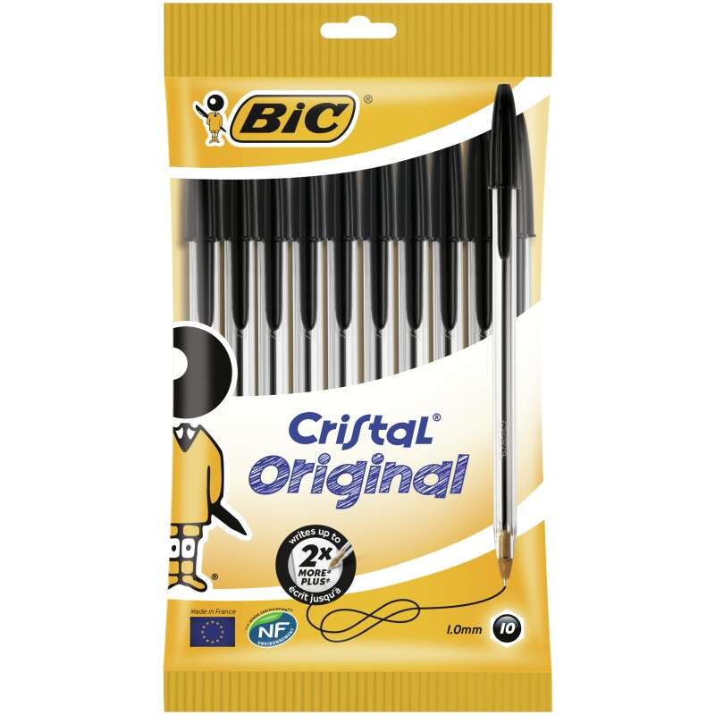 Bic Cristal Original Confezione da 10 penne a sfera - Punta rotonda da 1