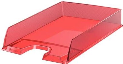 Esselte Europost Vassoio portadocumenti - Plastica trasparente - Formato verticale - A4 - Colore rosso