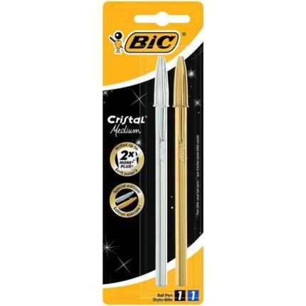 Bic Cristal Shine Confezione da 2 penne a sfera - Punta media da 1