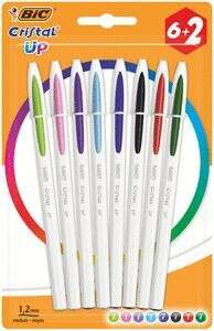 Bic Cristal Up Confezione da 8 penne a sfera - Punta rotonda da 1