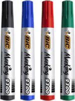 Bic Marking 2300 Ecolutions Confezione da 4 pennarelli indelebili - Punta smussata - Inchiostro a base alcolica - Ecologico - Colori assortiti - immagine 2