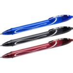 Bic Gel-Ocity Quick Dry 2+1 Confezione da 3 penne a sfera retrattili - Impugnatura in gomma - Punta media da 0,7 mm - Asciugatura ultra rapida - Non macchia la carta - Colori assortiti - immagine 3