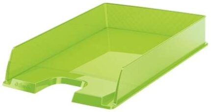 Esselte Europost Vassoio portadocumenti - Plastica trasparente - Formato verticale - A4 - Colore verde trasparente