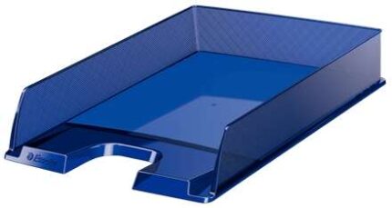 Esselte Europost Vassoio portadocumenti - Plastica trasparente - Formato verticale - A4 - Colore blu marino traslucido