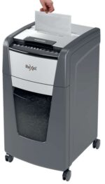 Rexel Optimum AutoFeed 300X Distruggidocumenti automatico con taglio a particelle P-4 - Alimentazione automatica 300 fogli e slot manuale 10 fogli - Funzionamento ininterrotto 60 min - Cestino da 34 L - Colore grigio/argento - immagine 4